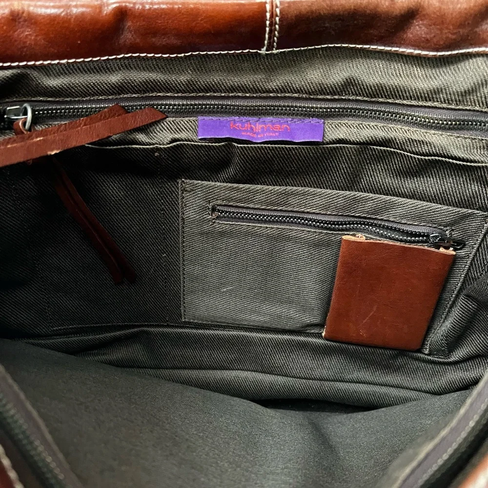 Kuhlman Italian Leather Messenger Crossbody Bag